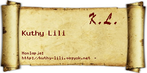 Kuthy Lili névjegykártya